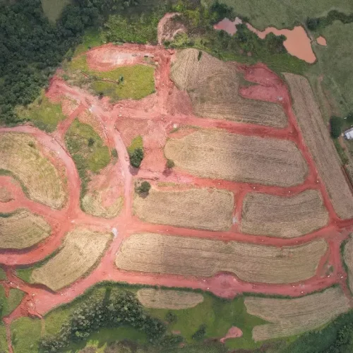 Vista de cima do loteamento Villas de Maria